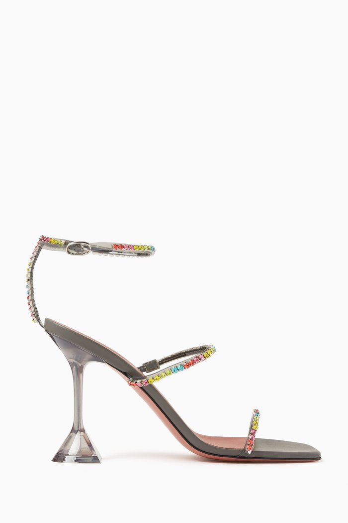 

Gilda Glass 95 Crystal Sandals in PVC, Grey