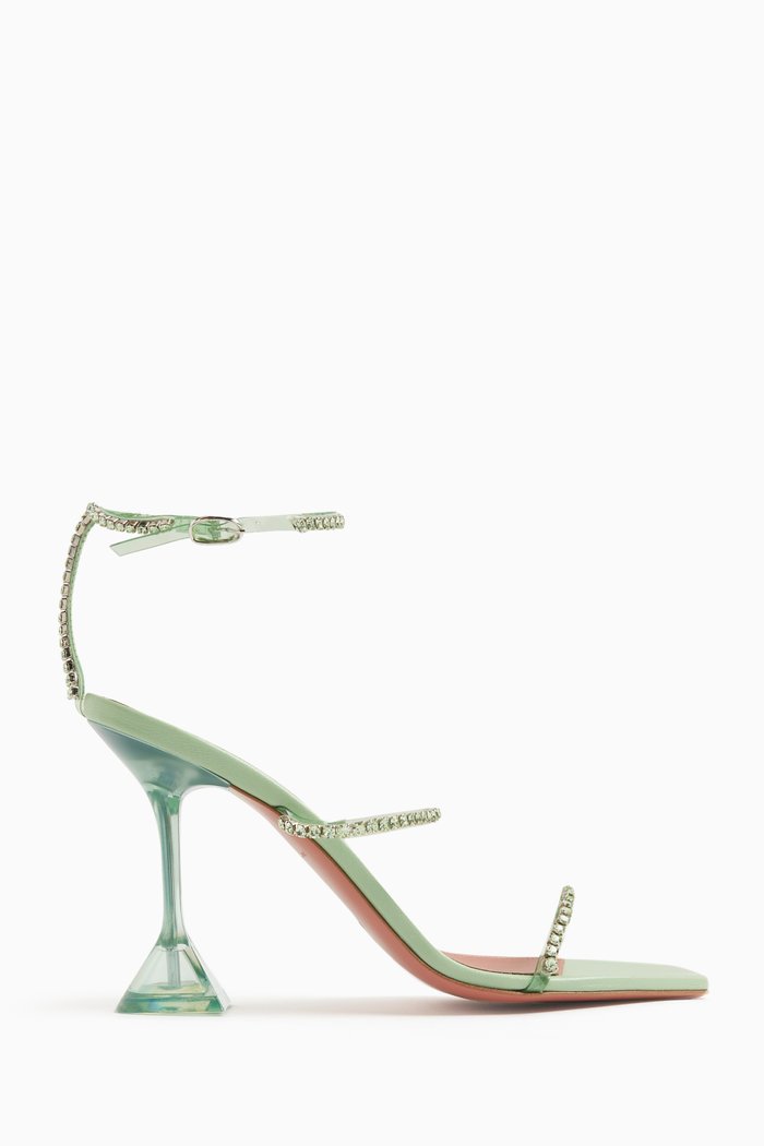 

Gilda Glass 95 Crystal Sandals in PVC, Green