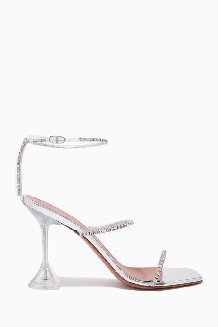 

Gilda Glass 95 Crystal Sandals in PVC, Colourless