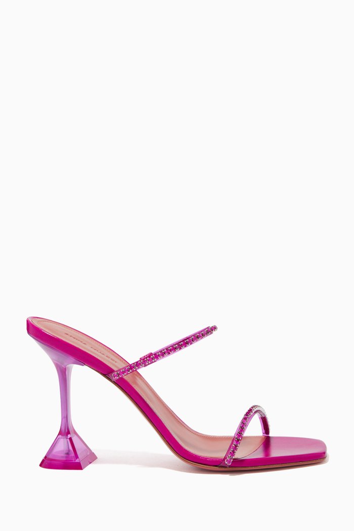 

Gilda 95 Crystal Mule Sandals in PVC, Pink