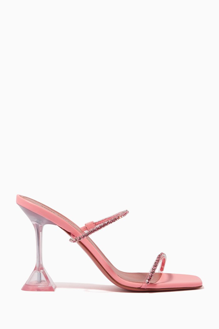 Gilda 95 Crystal Mule Sandals in PVC, Pink