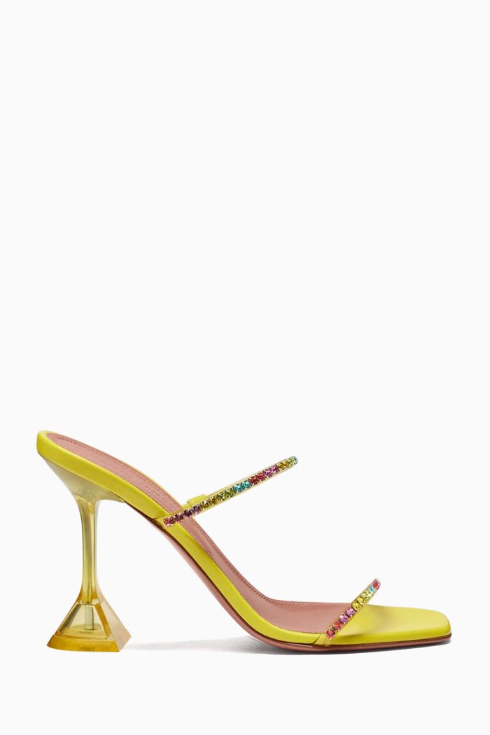 

Gilda 95 Crystal Mule Sandals in PVC, Yellow