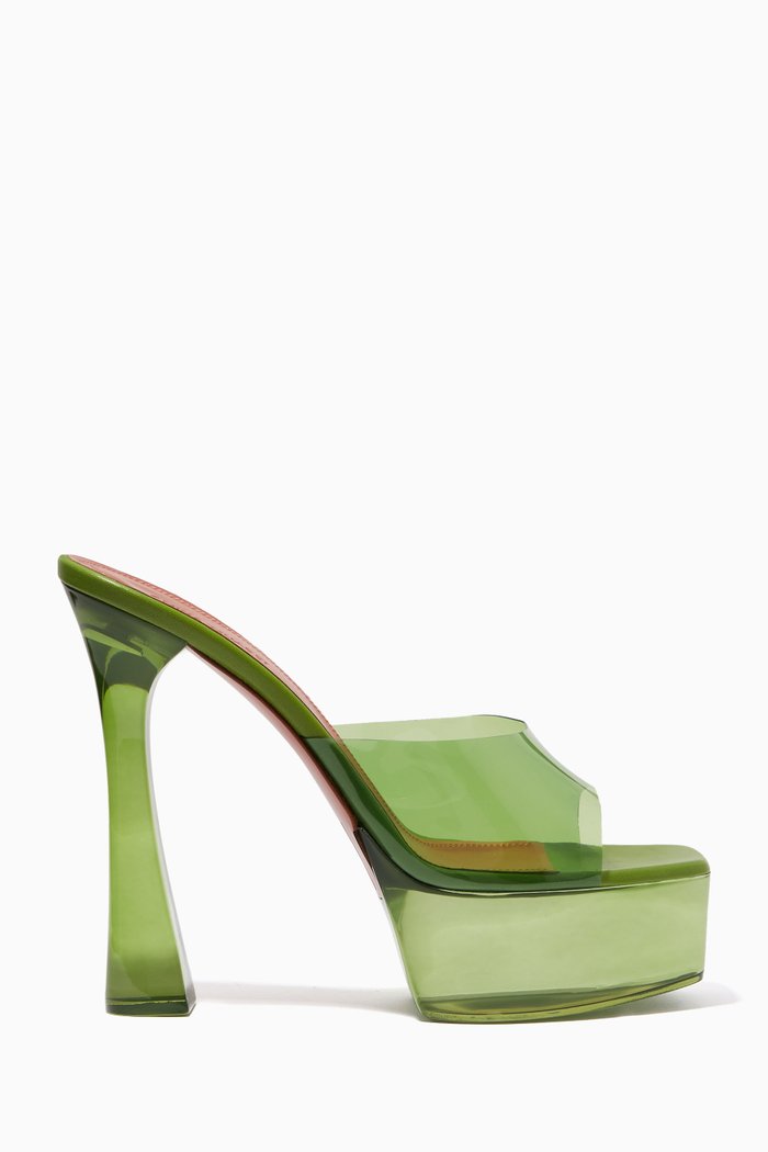 

Dalida 140 Glass Platform Sandals in PVC, Green