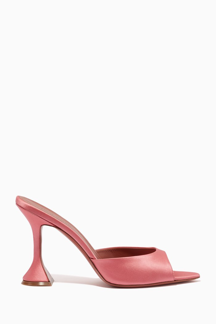 Caroline 95 Mules in Satin, Pink
