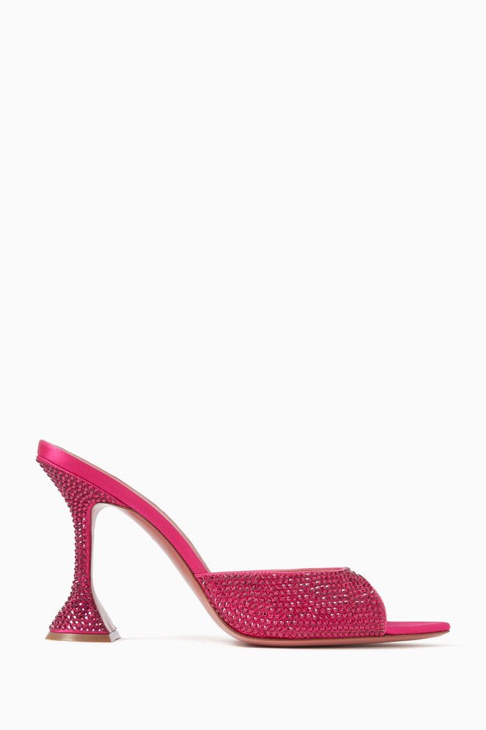 

Caroline 95 Crystal-embellished Mules in Satin, Pink