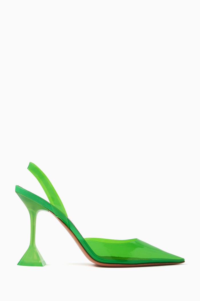 

Holli 95 Glass Slingback Pumps in PVC, Green