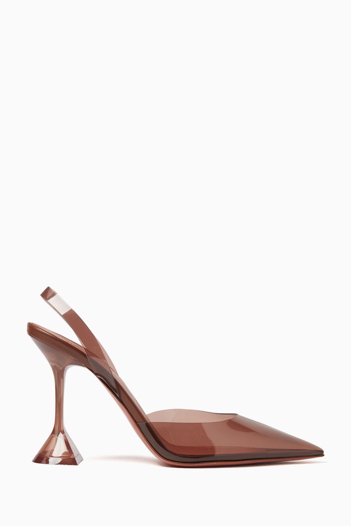 

Holli 95 Glass Slingback Pumps in PVC, Brown