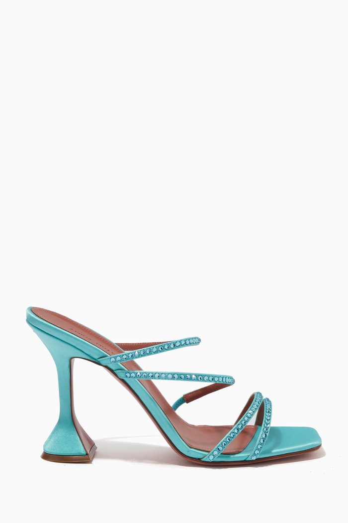 

Naima Crystal Mules in Satin, Blue