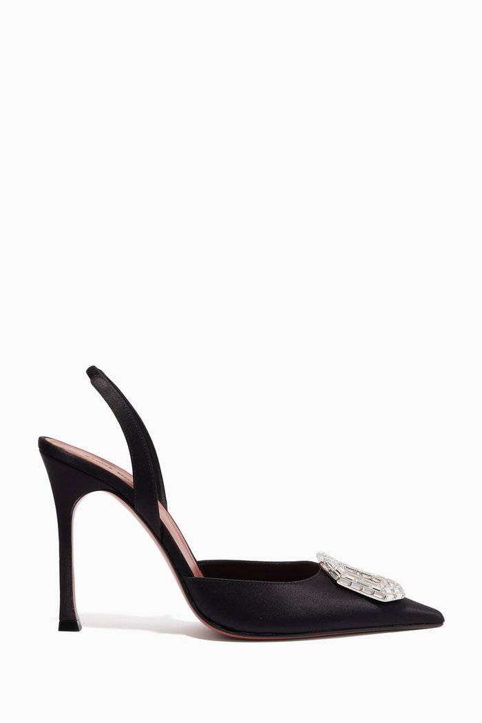 Camelia 105 Slingback Pumps in Satin, Black