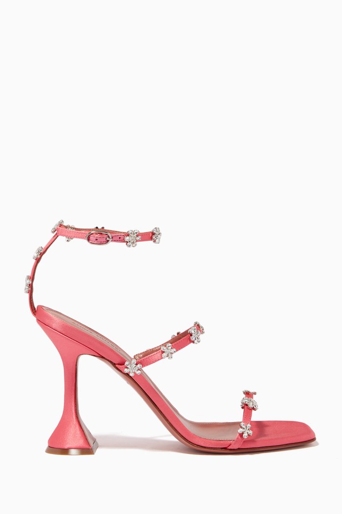 

Lily 95 Embellished Sandals in Satin, Pink