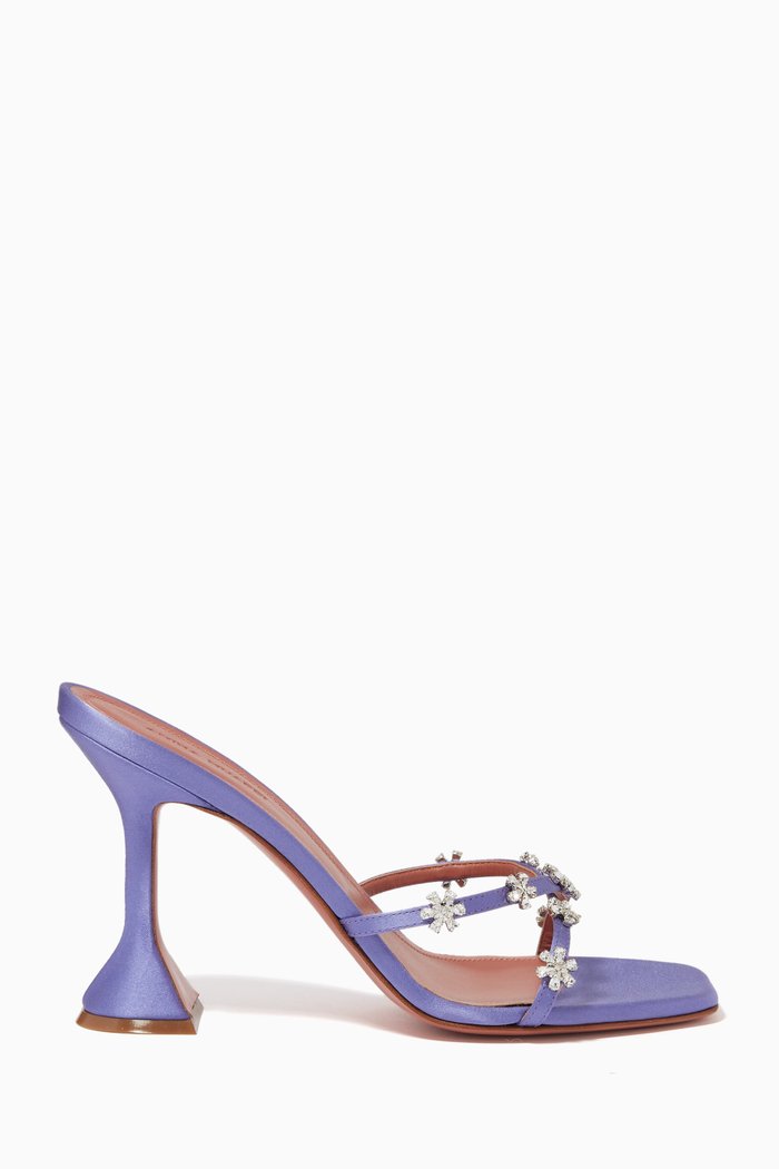 

Lily Crystal Mules in Satin, Purple