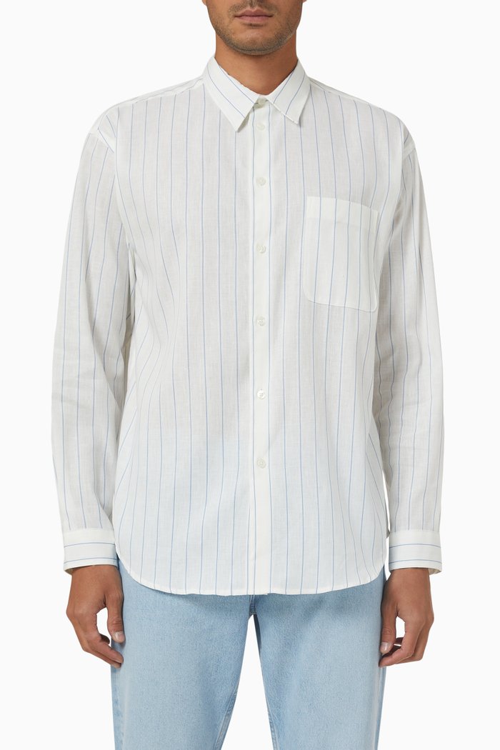 

Luan J Shirt in Linen & Cotton, White