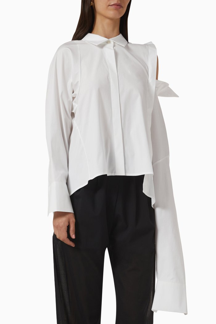 

Double Collar Shirt in Poplin, White