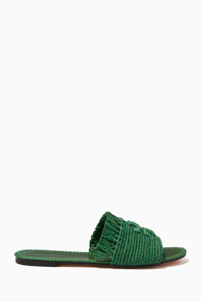 

Eleanor Slides in Raffia, Green