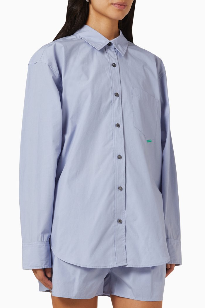 

Boyfriend Shirt in Cotton Poplin, Blue