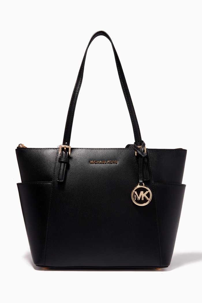 Jet Set Tote Bag in Saffiano Leather, Black