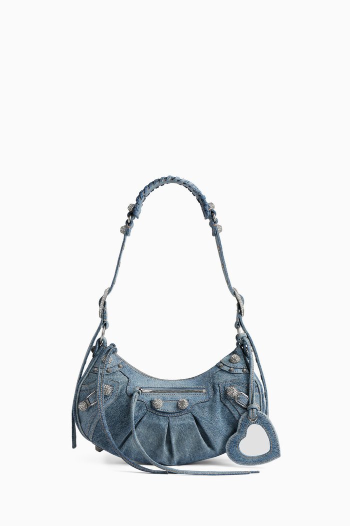 

Le Cagole Small Shoulder Bag in Denim, Blue