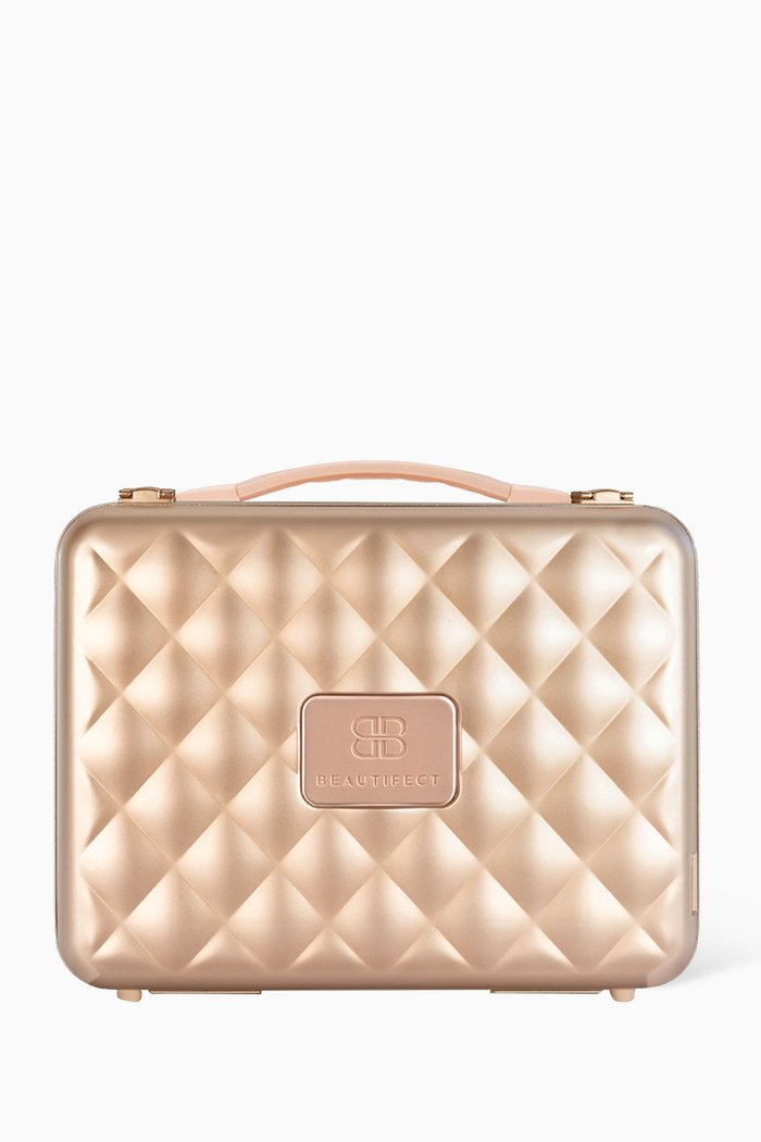 

Gold Make-up Organiser with LED Lighting, Colourless
