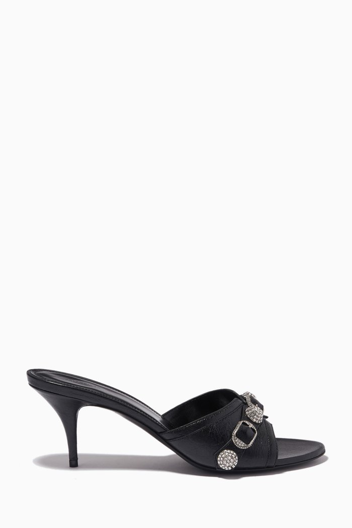 

Cagole 70 Sandals in Arena Lambskin, Black