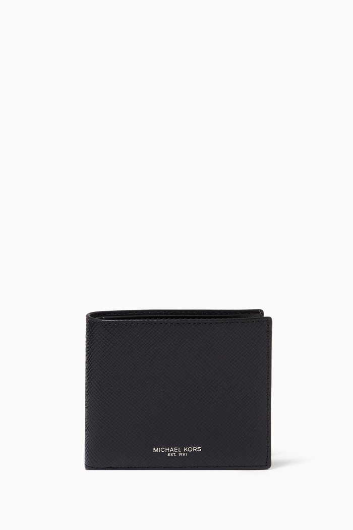 

Harrison Billfold Coin Wallet in Crossgrain Leather, Black