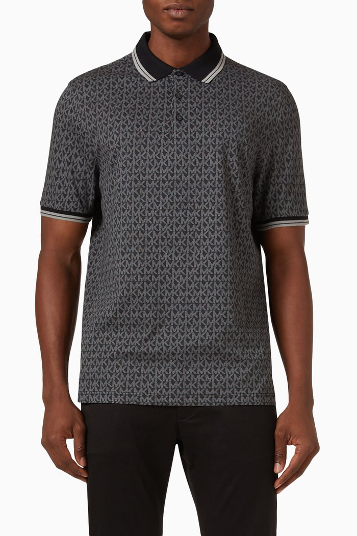 

Greenwich MK-monogram Polo Shirt in Cotton, Black