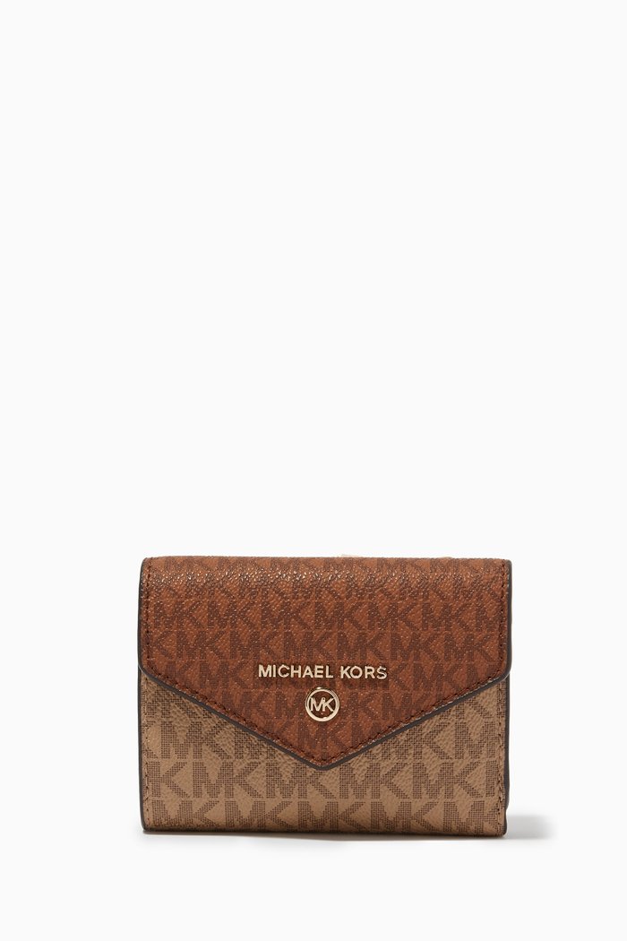 

Medium Carmen Envelope Wallet in Logo Canvas, Brown