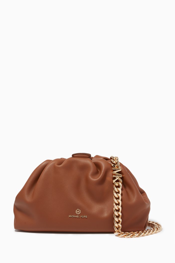 

Nola Small Crossbody Bag in Smooth Leather, Brown