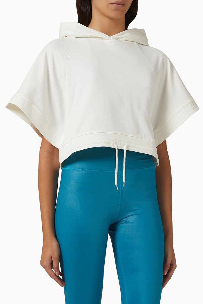 

Glow Crop Hoodie in Cotton Blend, Neutral