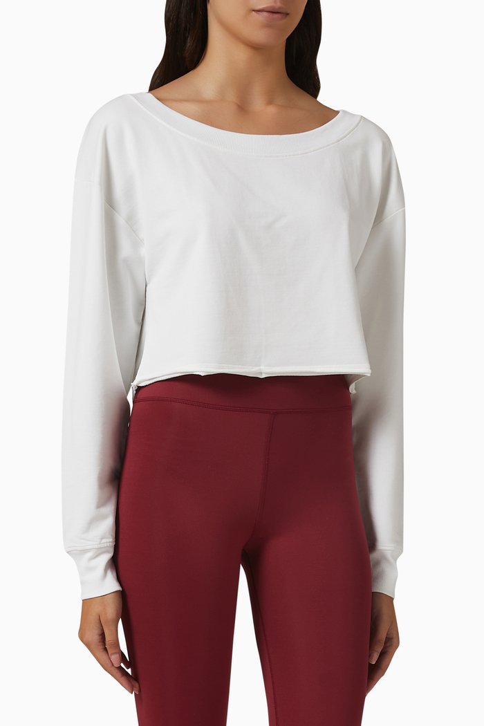 

Vitality Off-the-Shoulders Crop Top, White