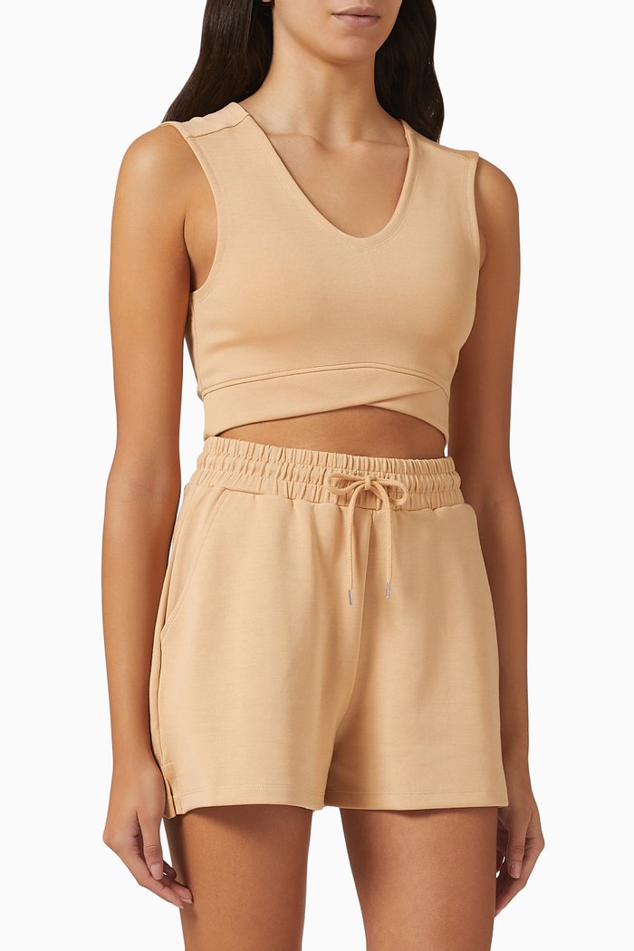 

All-Around Wrap Tank Top in Modal, Neutral