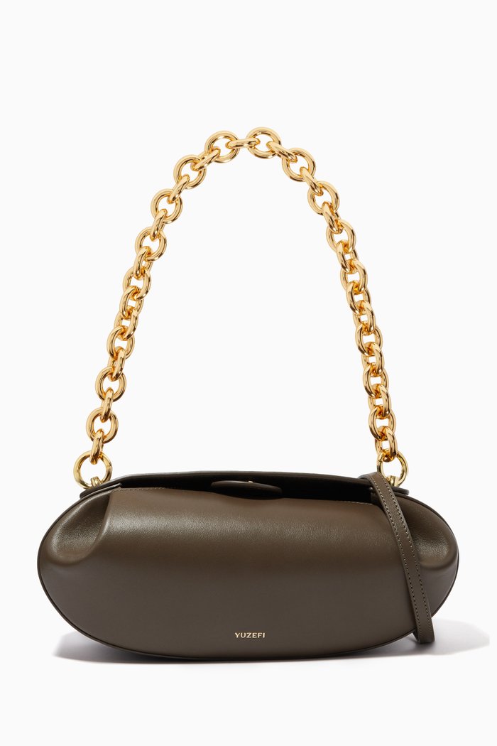 

Baton Shoulder Bag in Bovine Leather, Brown