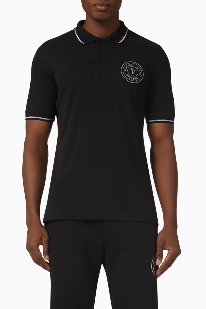 

Logo Polo Shirt in Cotton Piqué, Black