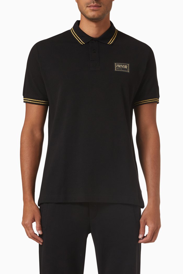 

Polo Shirt in Cotton Piqué, Black