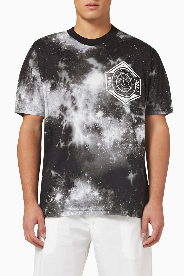 

Space Couture Print T-shirt in Cotton Jersey, Multicolour
