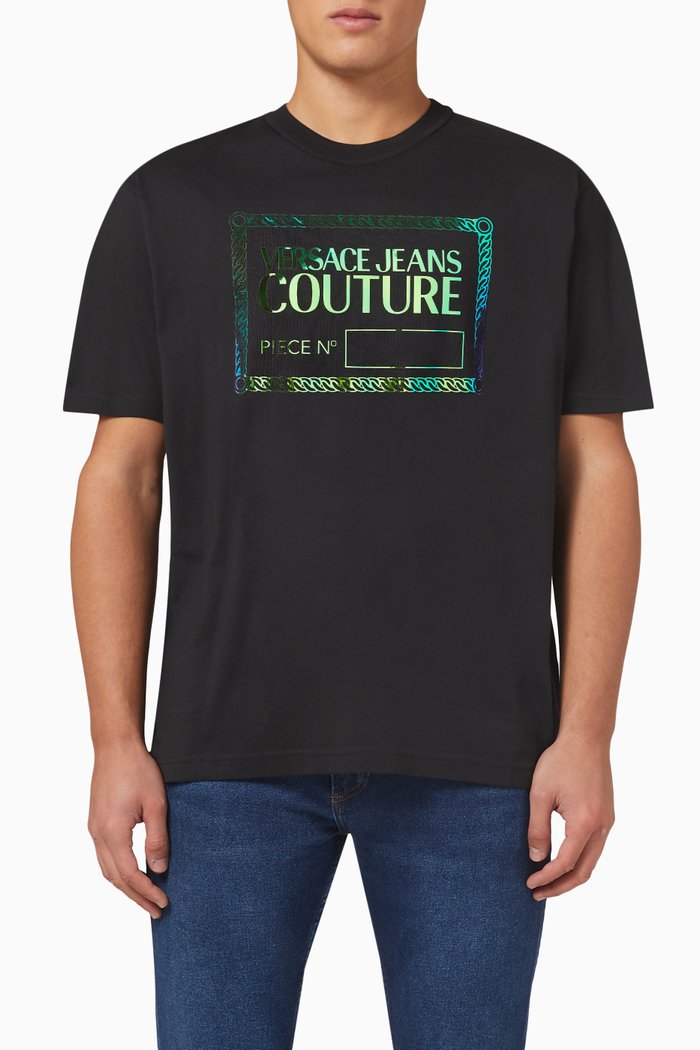 Piece Number T-shirt in Cotton Jersey, Black