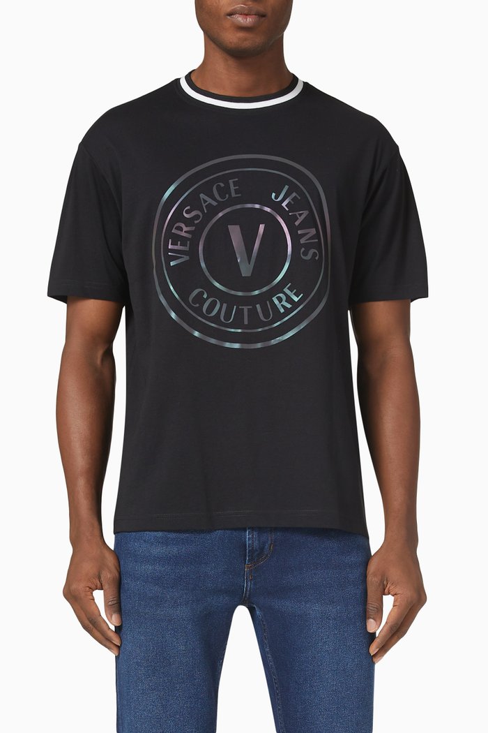 Logo T-shirt in Cotton Jersey, Black