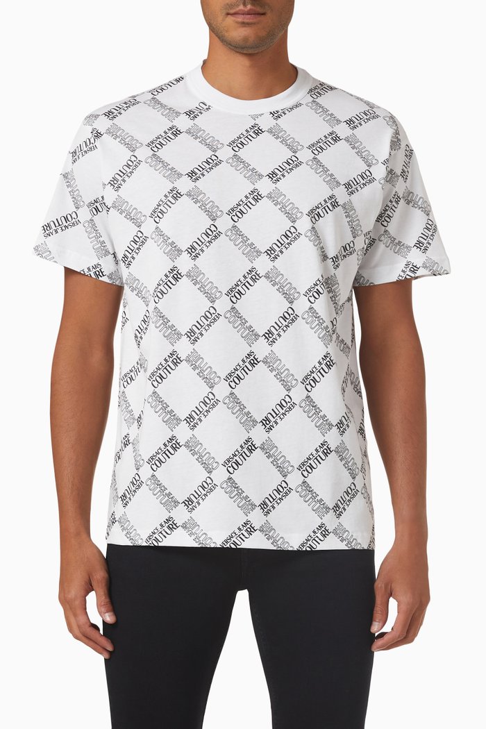 

Printed T-shirt in Cotton Jersey, White