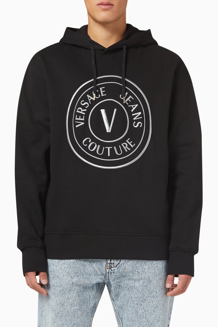 

Emblem Logo Sweatshirt in Cotton Fleece, Black