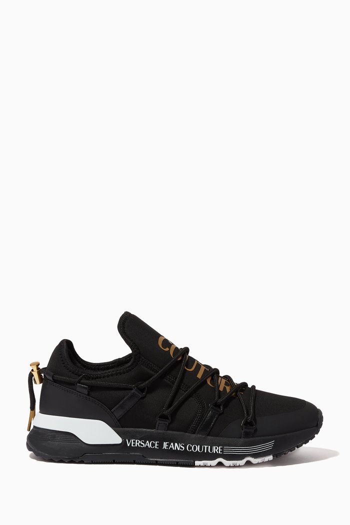Dynamic Logo Sneakers in Knit, Black