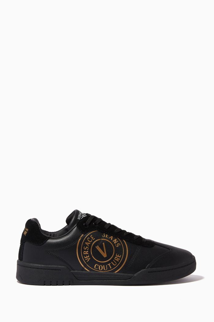 

Brooklyn V-emblem Sneaker in Calf Leather, Black