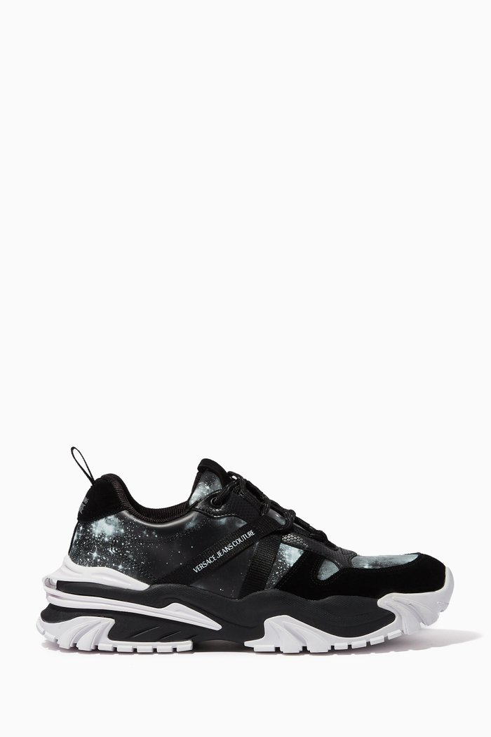 

Trail Treck Low-top Sneakers in Leather & PU, Black