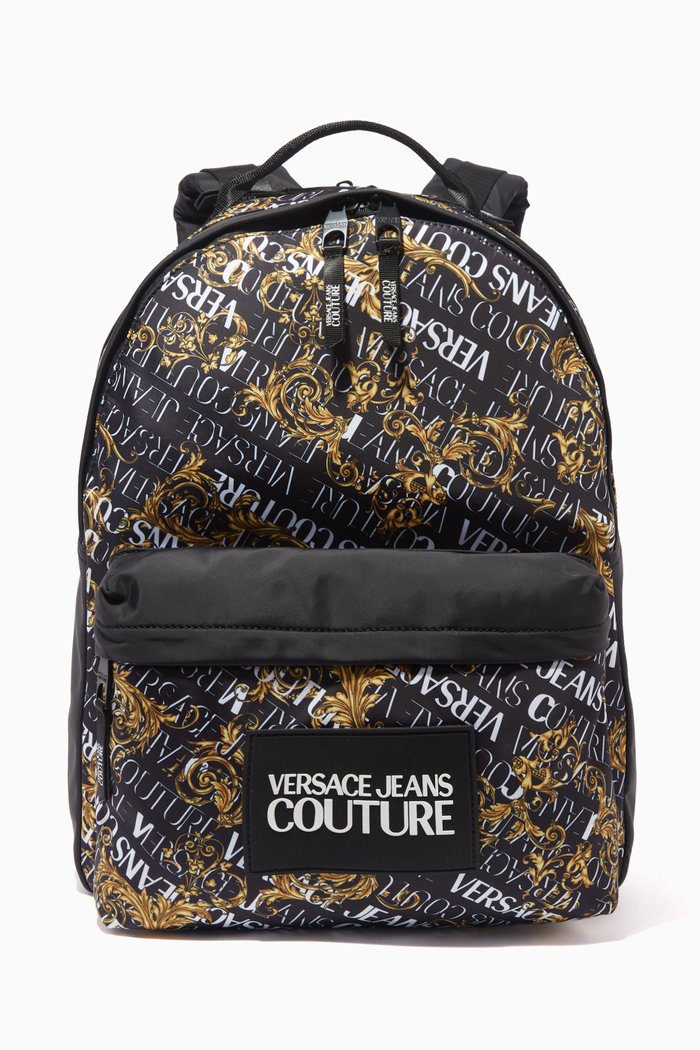 

Baroque Print Backpack in Nylon, Black
