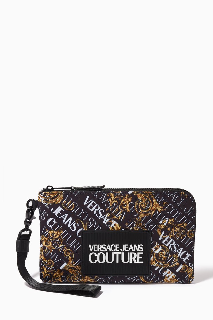 

Baroque Logo Wallet in Canvas, Black