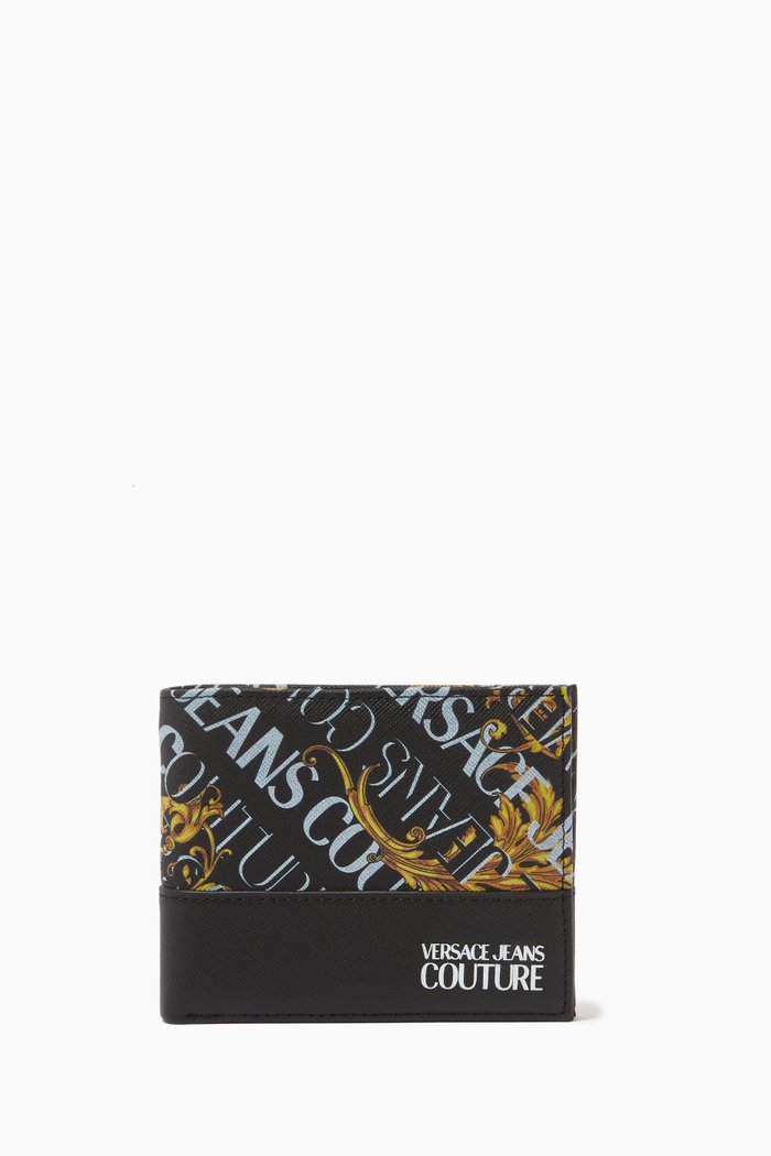 

Logo Couture Wallet in Leather, Black