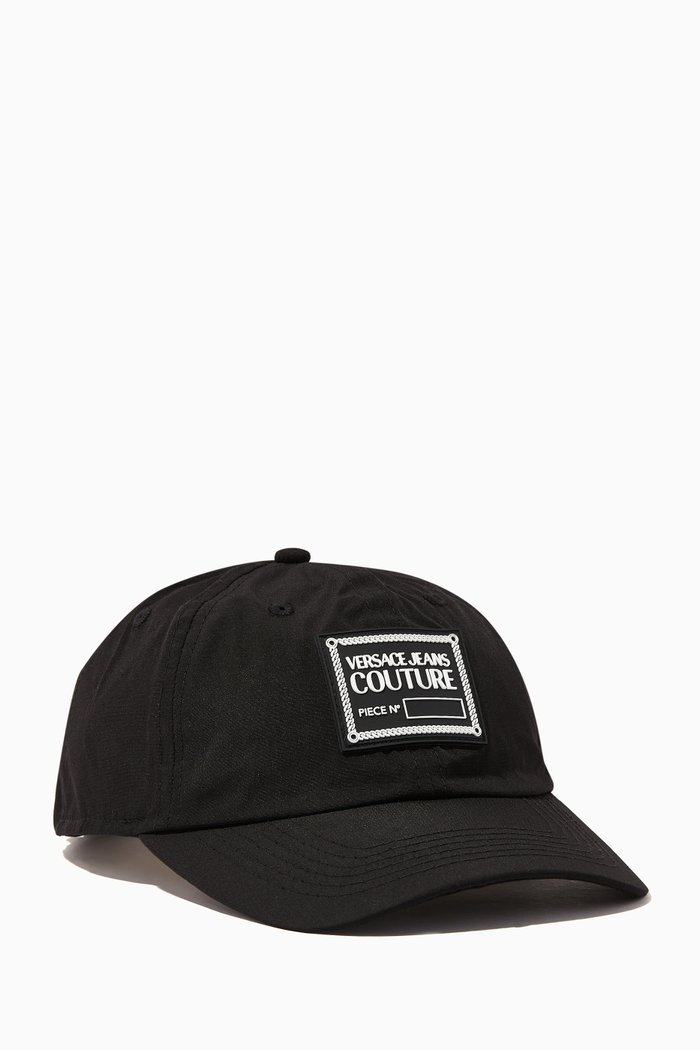 Logo-patch Baseball Cap in Canvas, Black