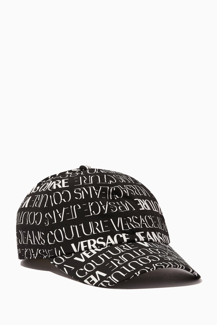 

All-over Logo-print Baseball Cap, Black