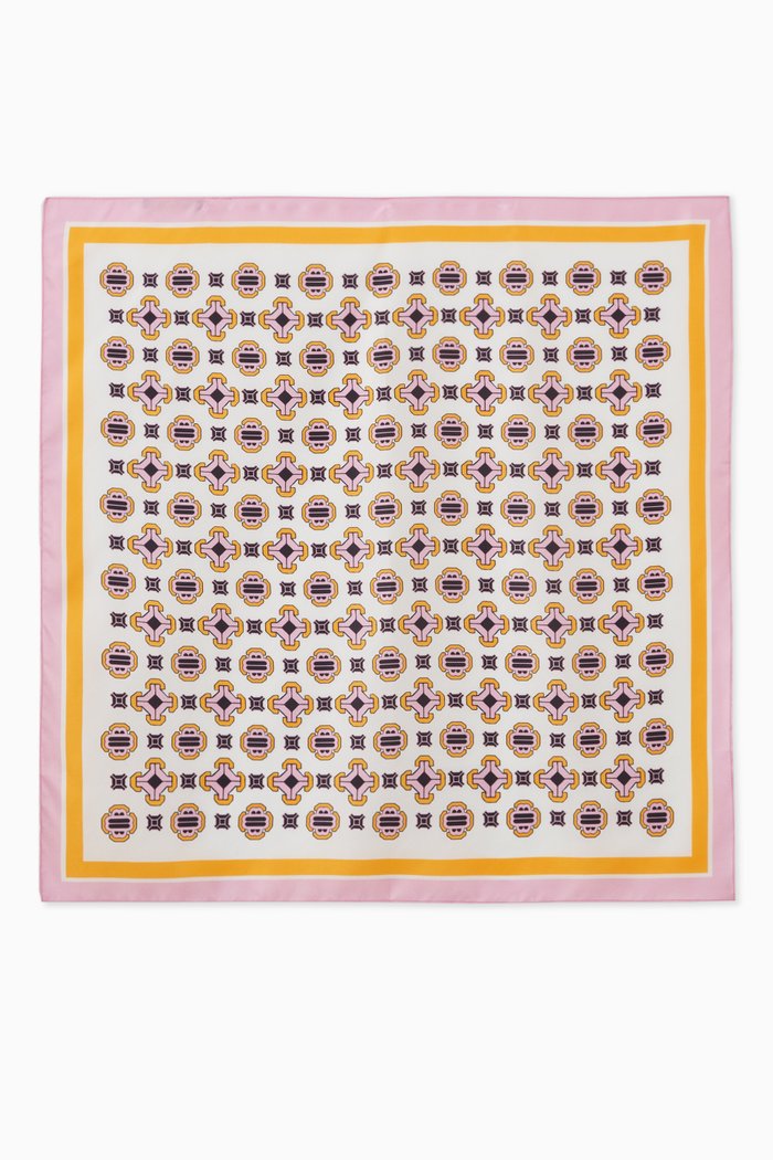 

Carreadria Printed Scarf in Silk, Brown