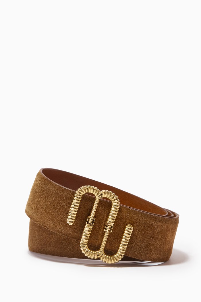 

Signature Twist Belt in Suede, Brown