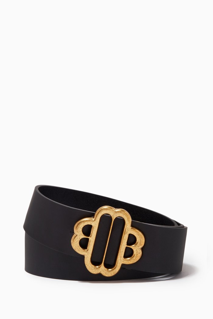 

Clover Logo Belt in Leather, Black