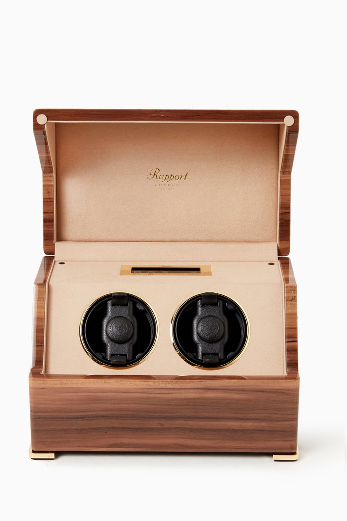 

Perpetua II Duo Watch Winder in Lacquer Finish, Brown